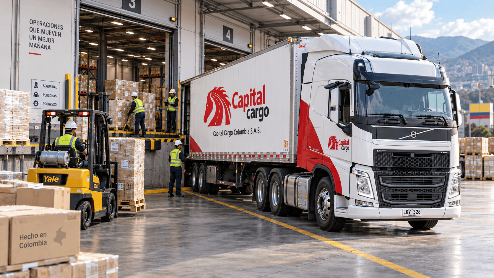 Operación de cargue y descargue en muelle de Capital Cargo